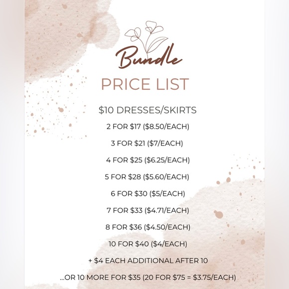 💃🏻Bundle Price List 👗 - Bundle Dresses 👗 and Skirts 💃🏻 - Picture 1 of 1